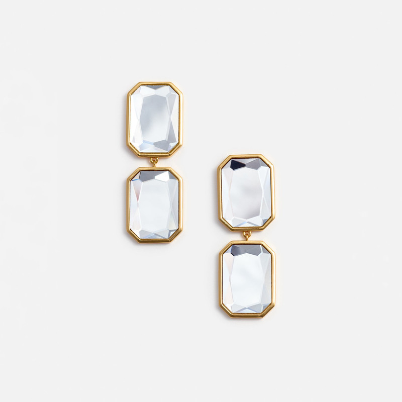 Crystal Tiered Earrings - 1