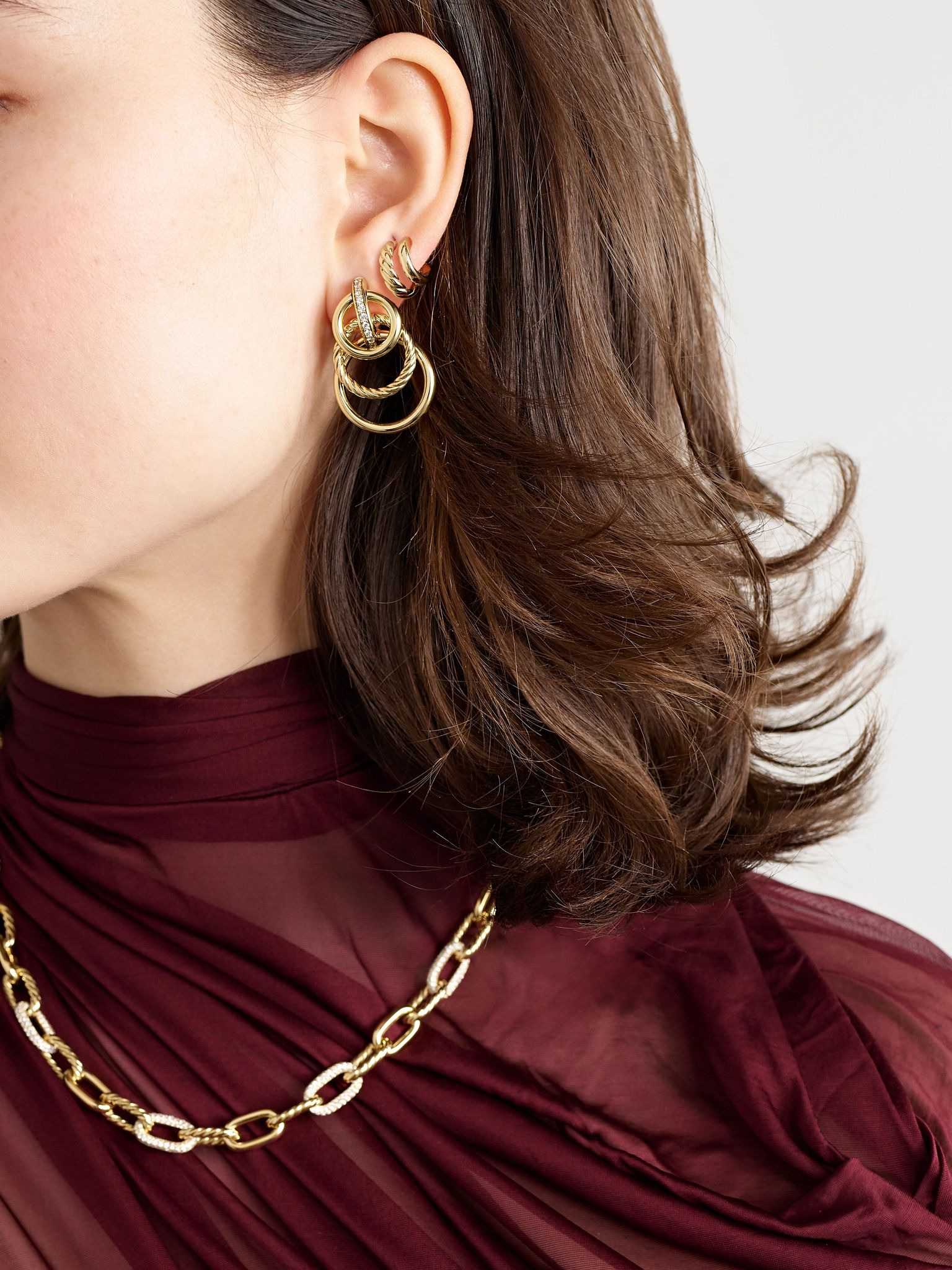 DY Mercer® 18-karat gold diamond earrings Gold - 4