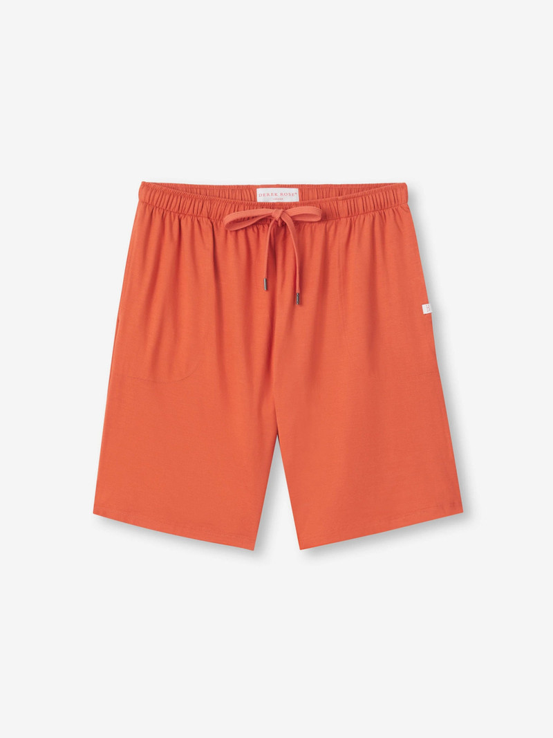 Derek Rose Men's Lounge Shorts Basel Micro Modal Stretch Spiced Orange outlook