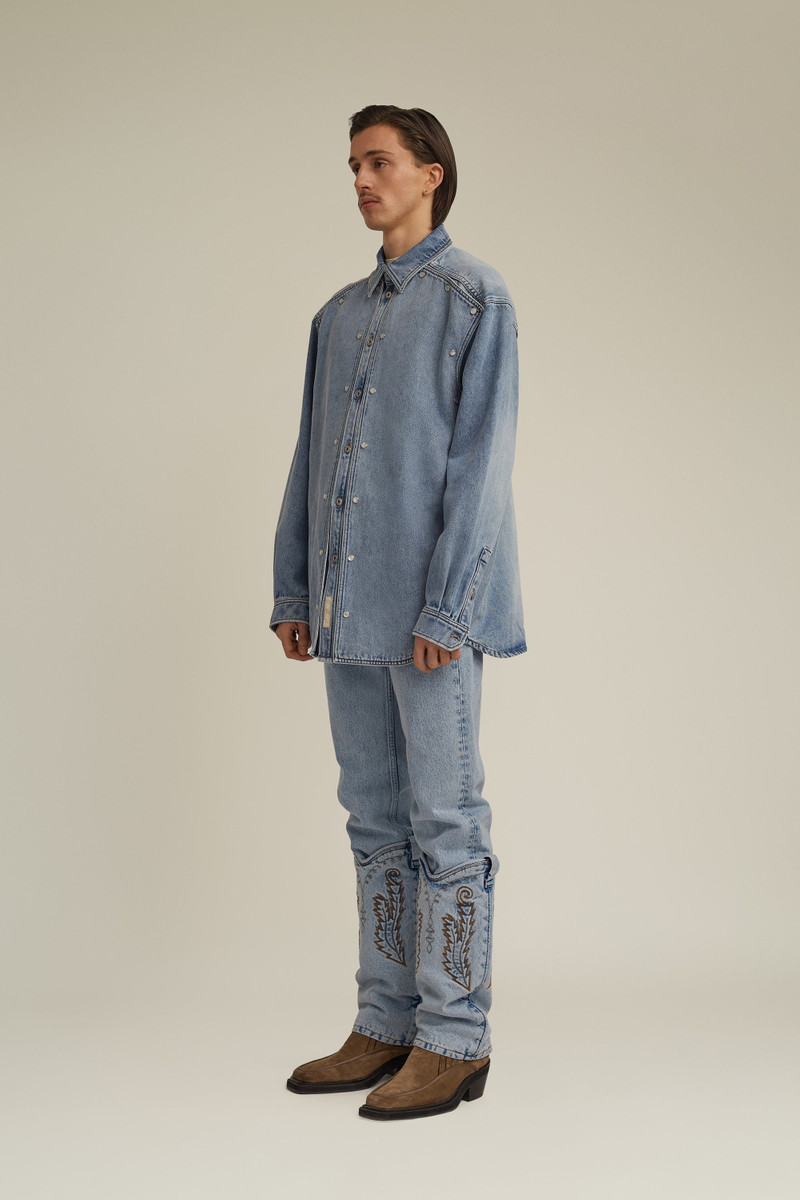 Snap Panel Denim Shirt 10
