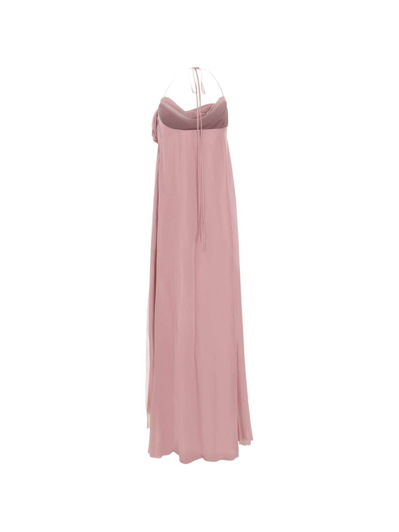 Blumarine folded neckline slit maxi dress outlook