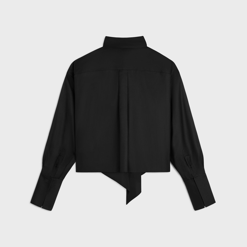 CELINE cropped lavalliere shirt IN silk twill outlook