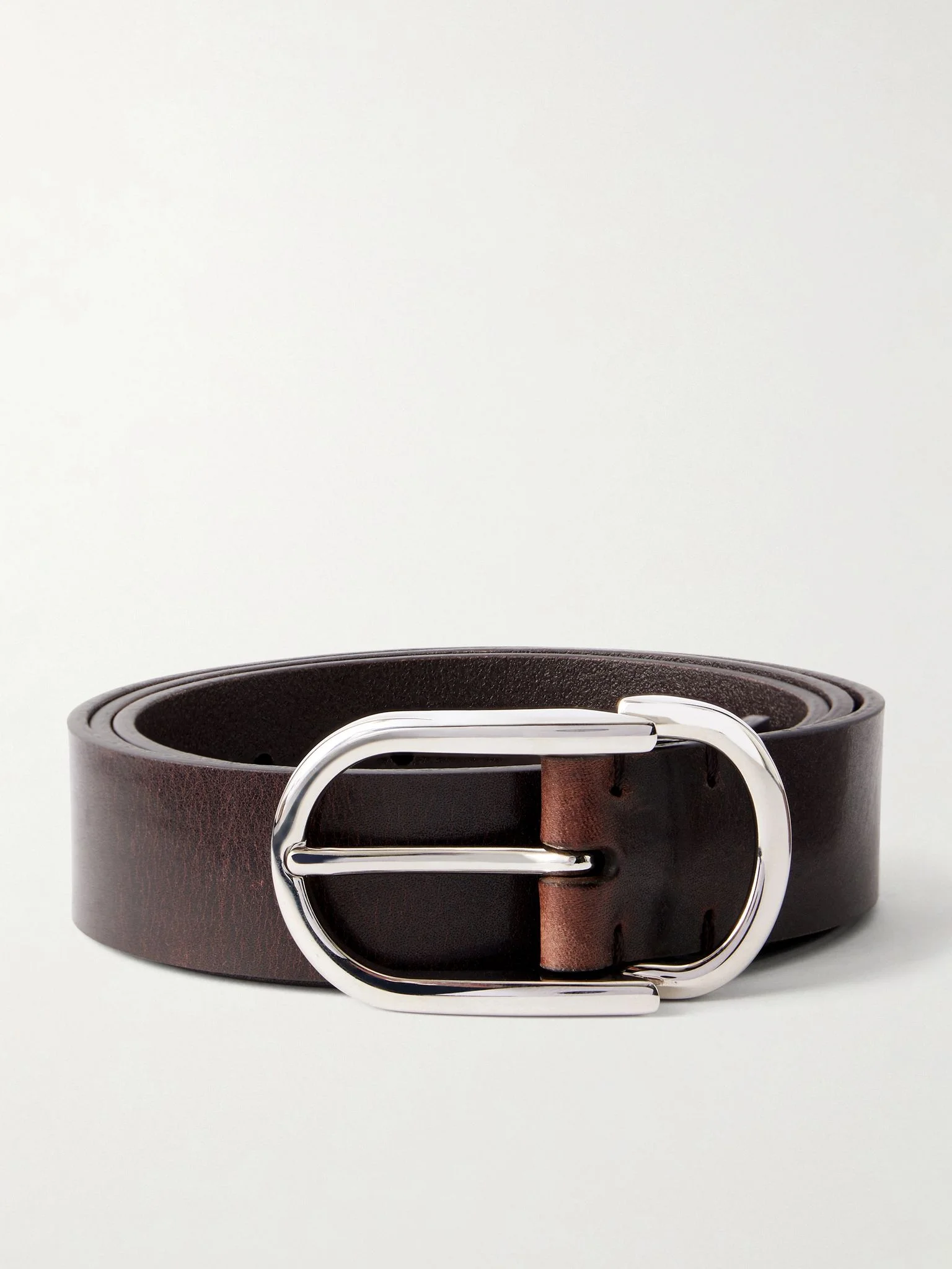 3cm Leather Belt Dark brown - 1
