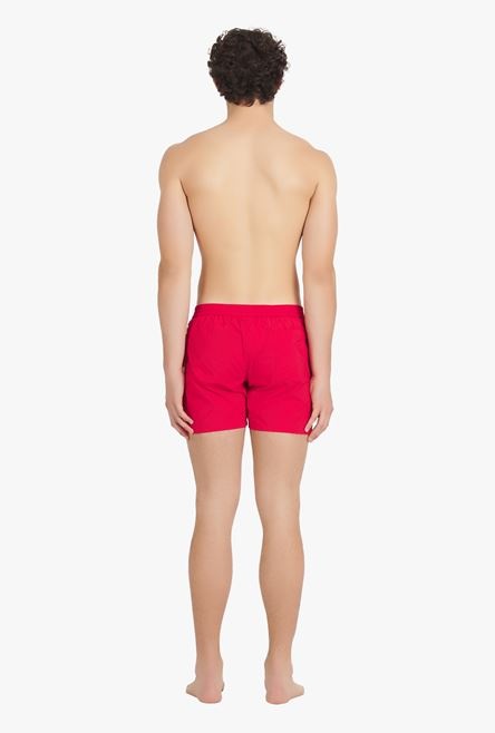 Red swim trunks with transparent Balmain logo print - 3