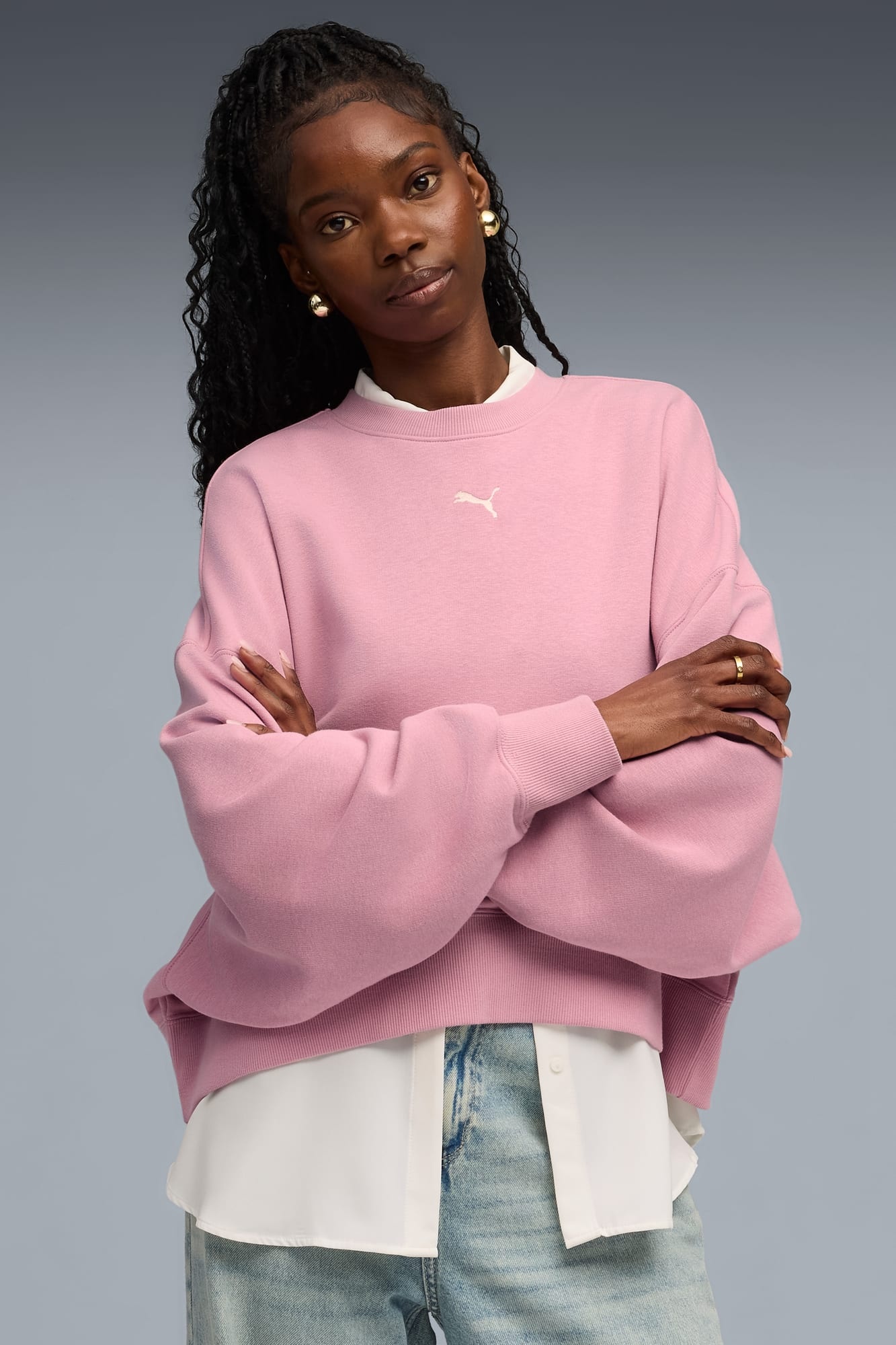 Wardrobe Essentials Women's Oversized Crew Sweatshirt - 3
