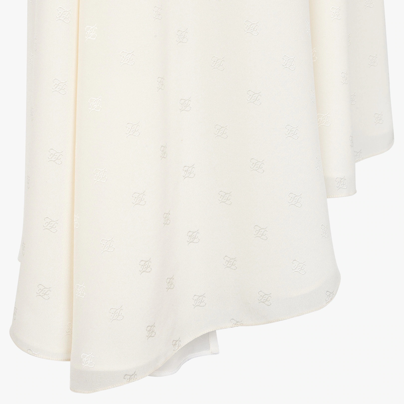 Cream crêpe de Chine skirt - 3