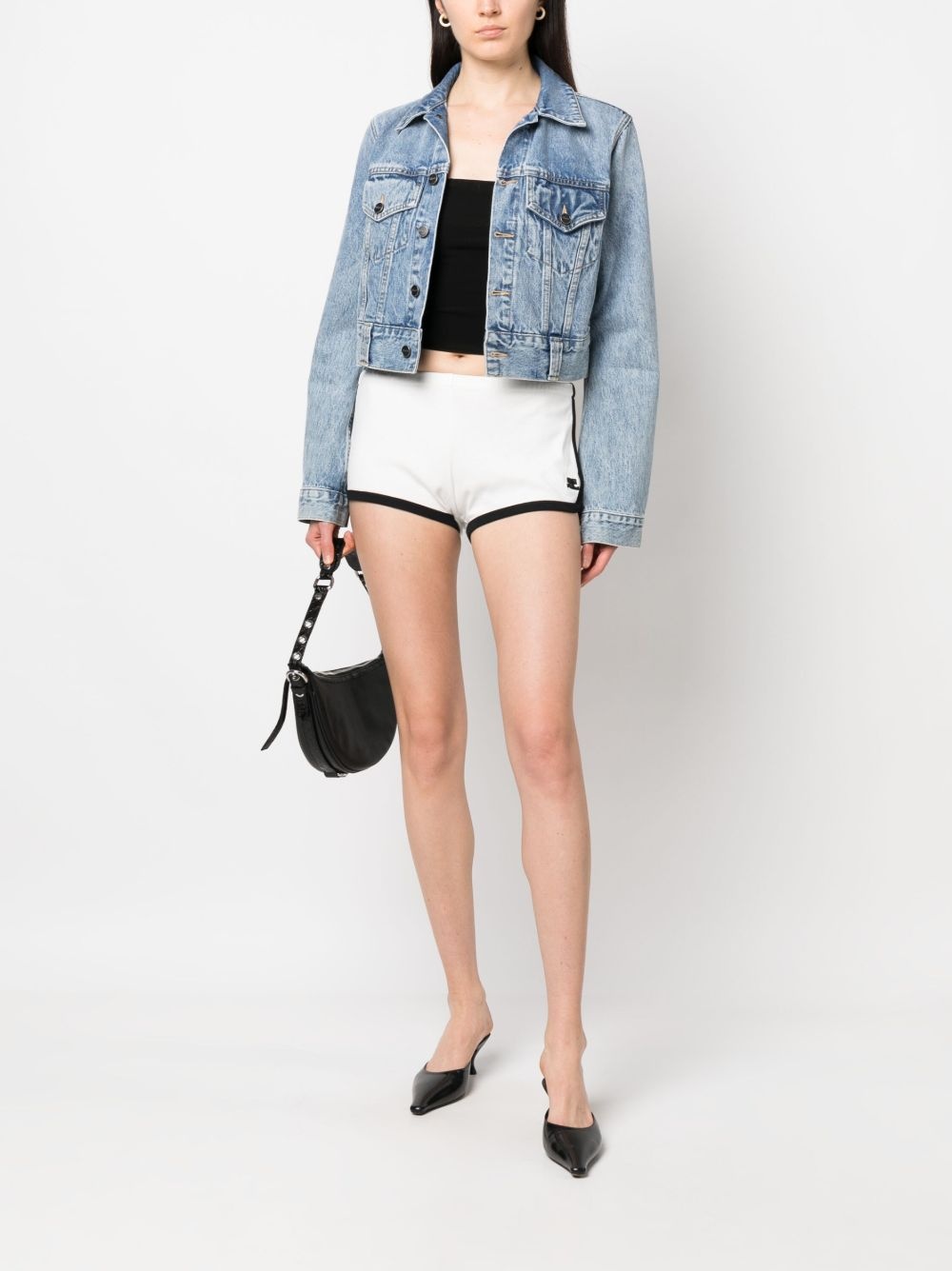 contrasting-trim logo shorts - 2