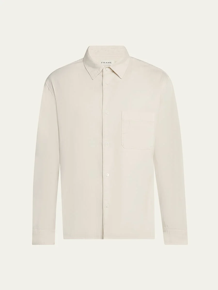 Men's Cotton Modern-Fit Button-Down Shirt - 1