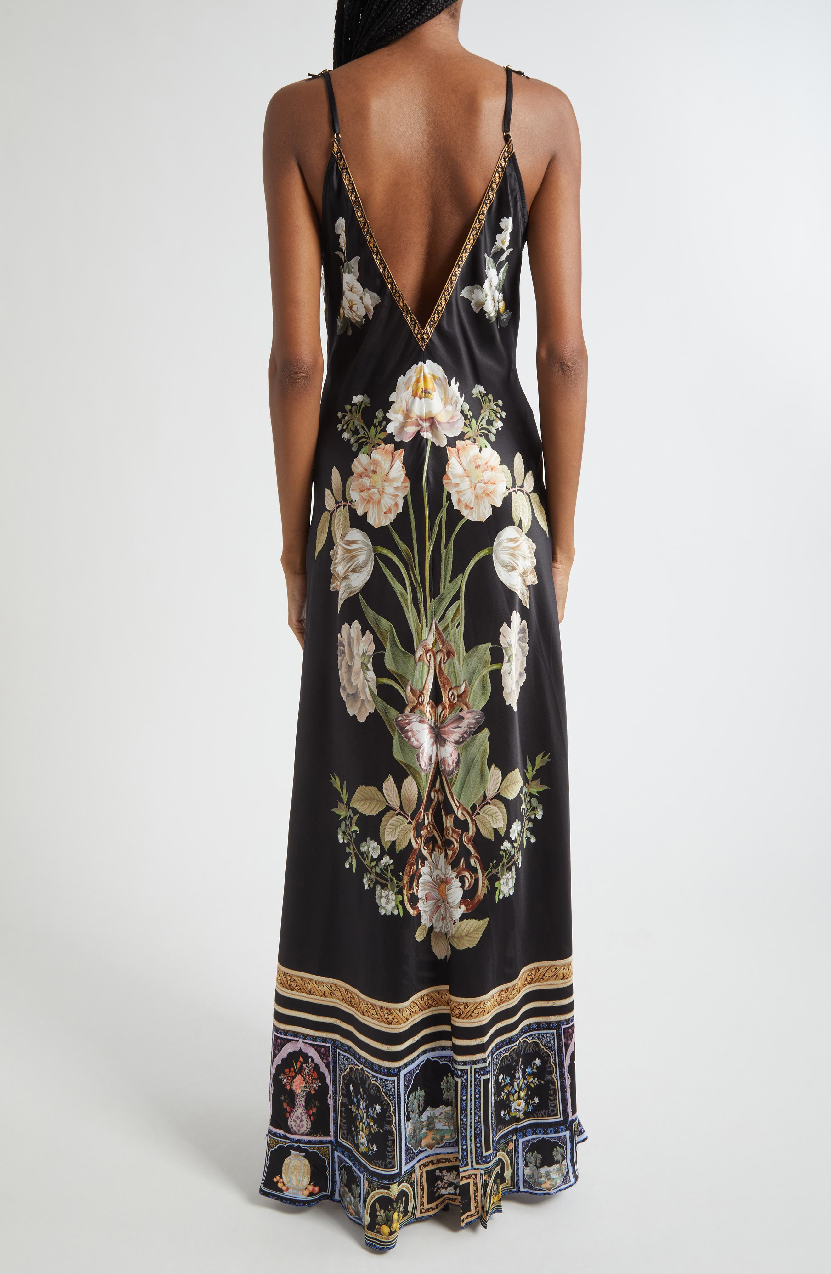 Camilla Ottoman Elegance V-Neck Bias Cut Silk Maxi Slipdress at Nordstrom - 2