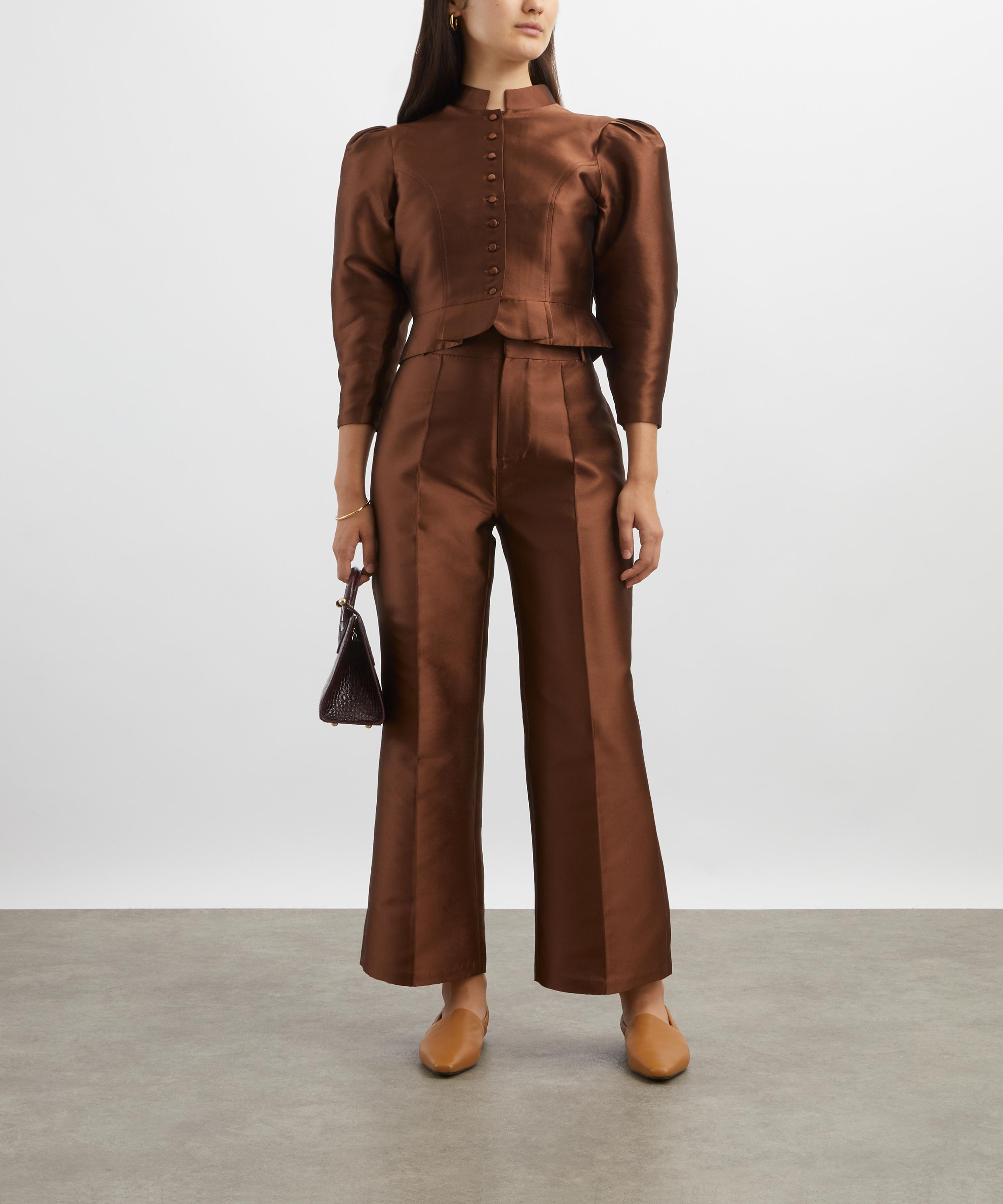 Amoako Cappuccino Silk-Blend Jacket - 2