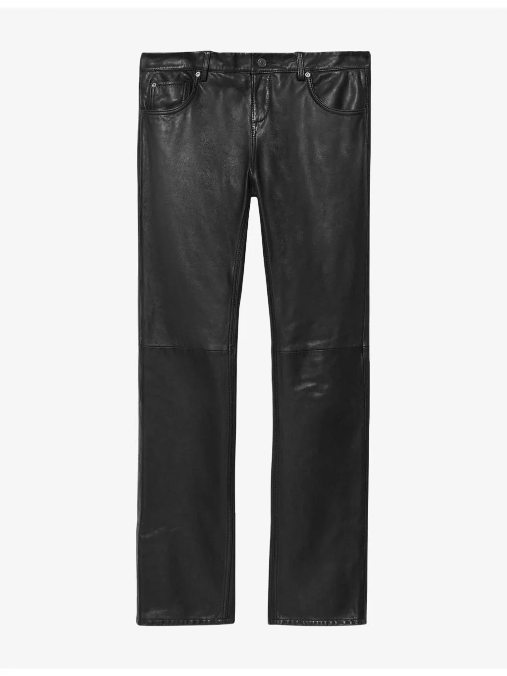 Riella Bootcut-Leg Low-Rise Leather Trousers - 1