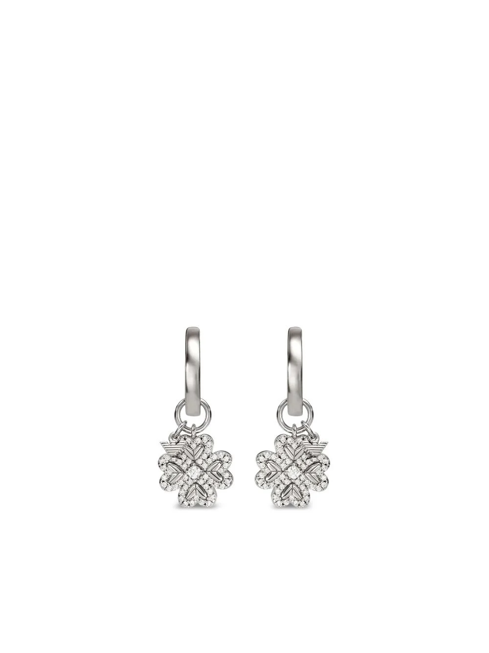 flower-pendant hoop earrings - 1