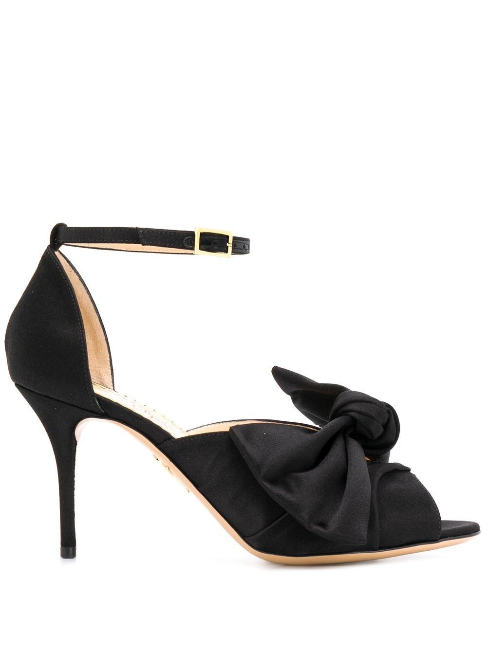 bow front stiletto sandals - 1