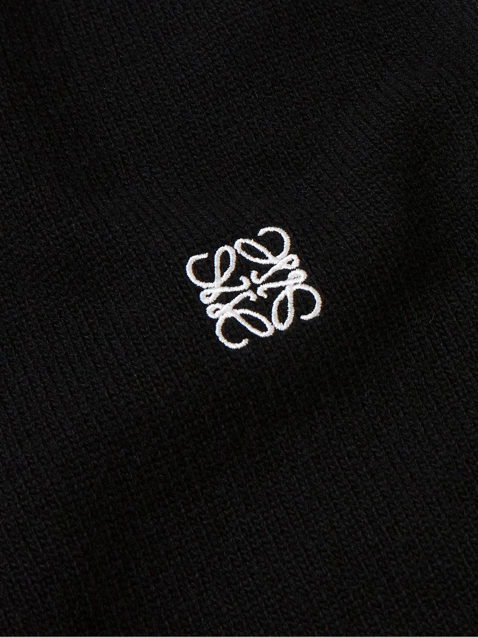 Anagram Logo-Embroidered Wool Sweater Black - 4