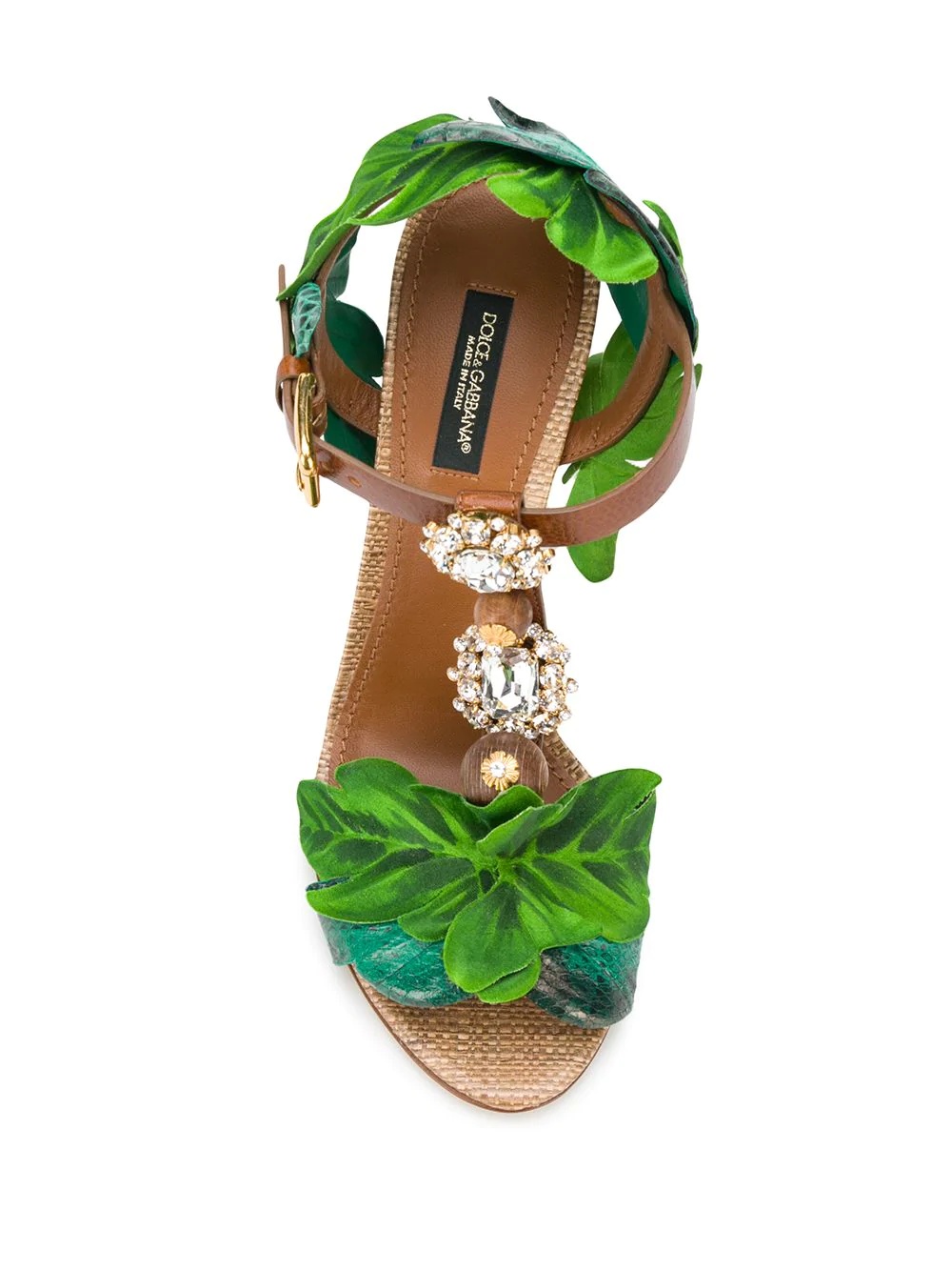 Keira leaf appliqué bejewelled sandals - 4