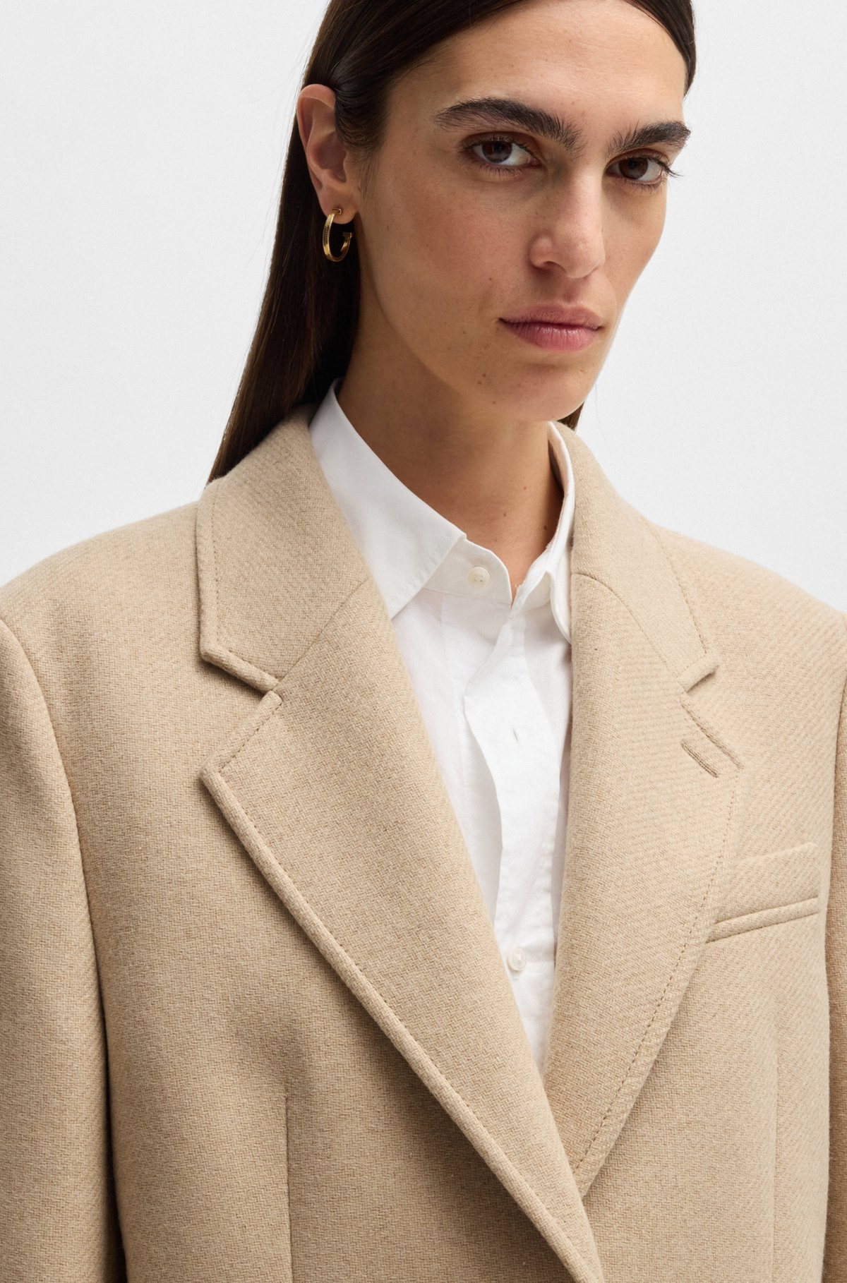 OVERSIZE-FIT BLAZER IN MELANGE WOOL - 5