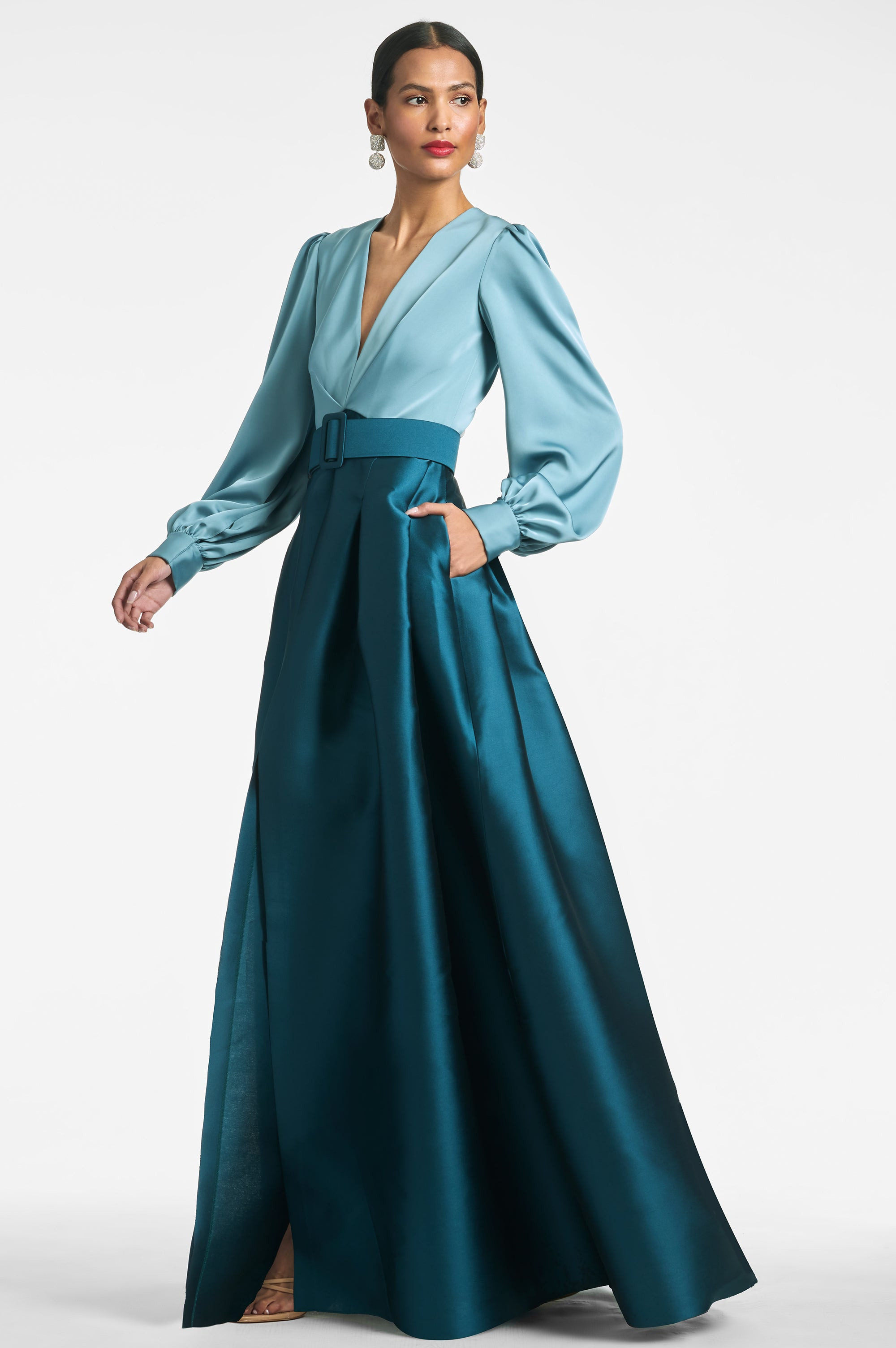 Zoe Gown - Seaglass/Deep Teal - 3