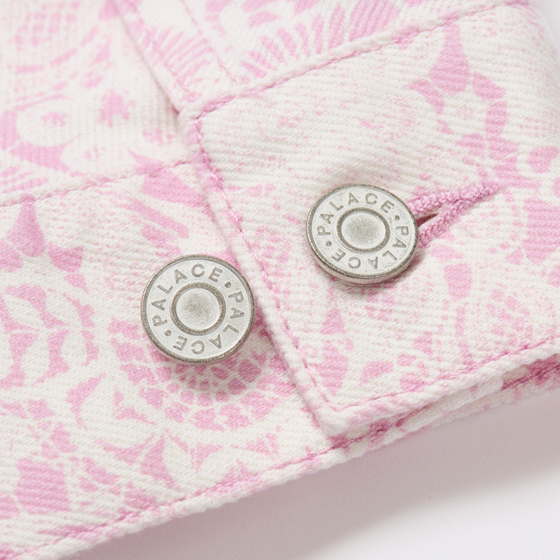LACE BLEACHED DENIM JACKET PINK DENIM 3