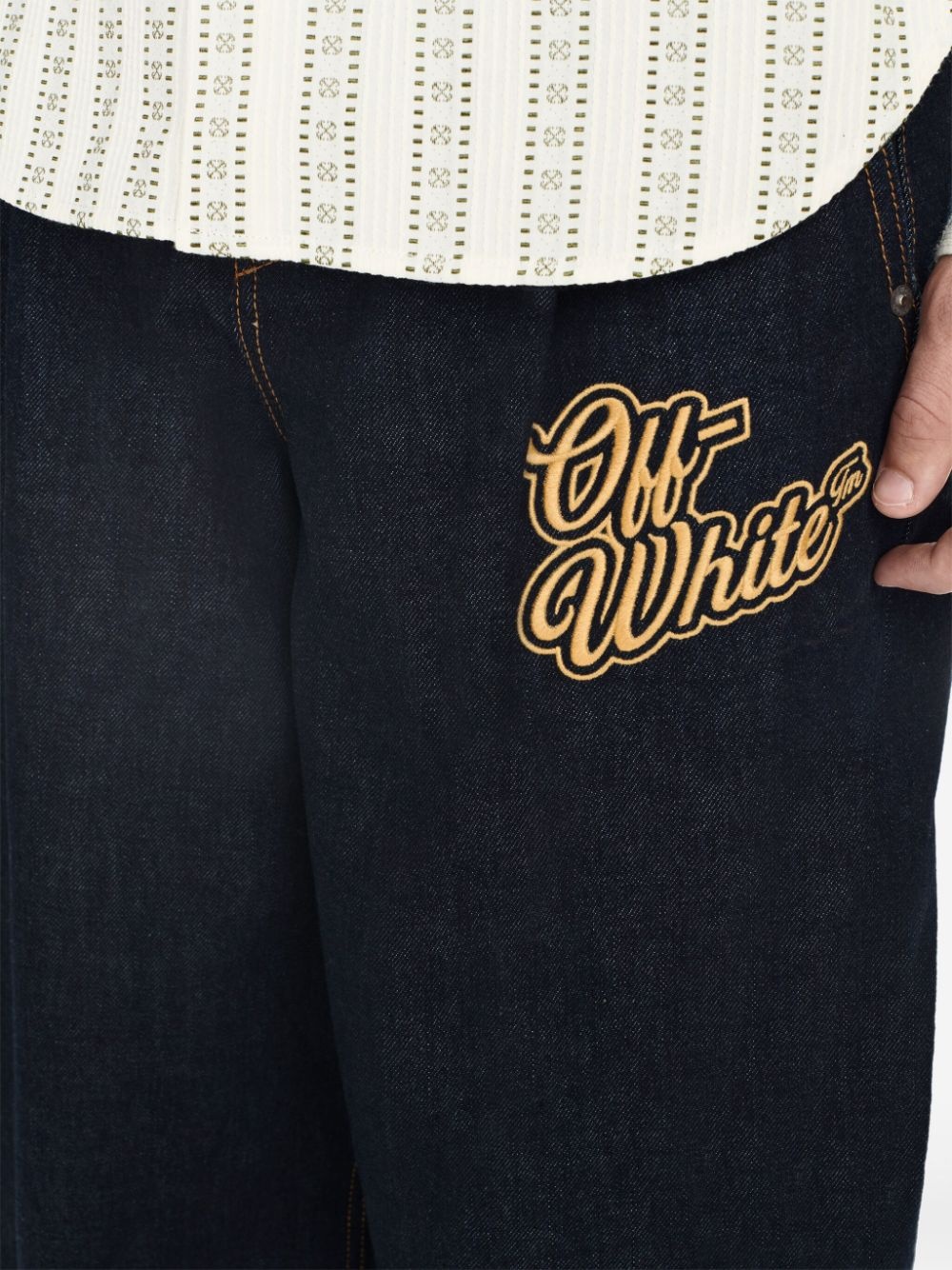 90s logo-appliquÃ© straight-leg jeans - 5