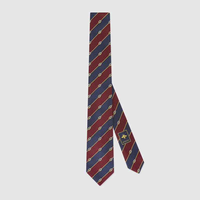 Interlocking G silk jacquard tie 1