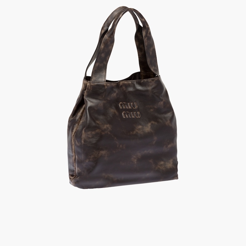 Nappa leather shoulder bag with logo - 5