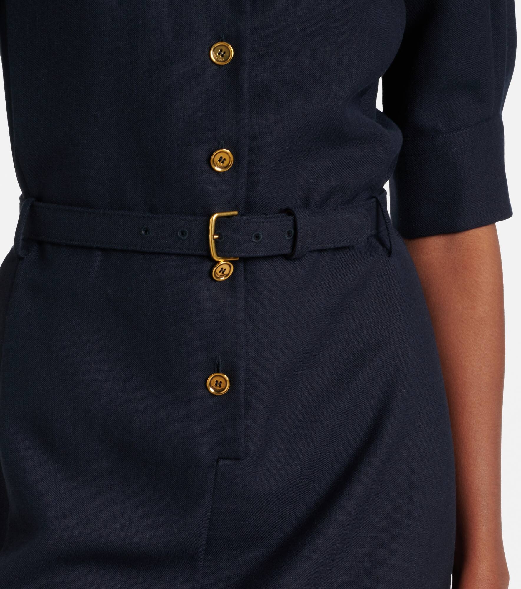 Linen and wool shirtdress - 5