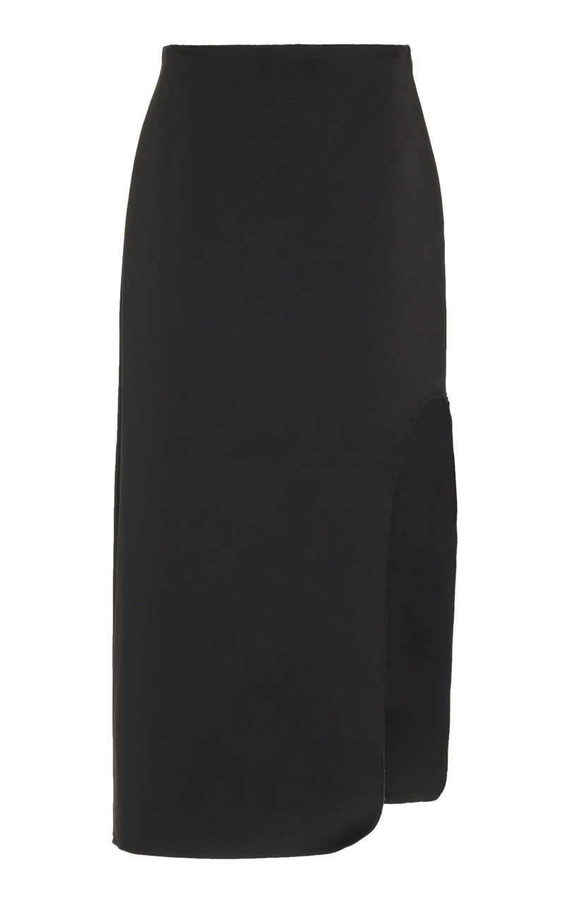 Wick Slit-Detailed Midi Skirt black 1
