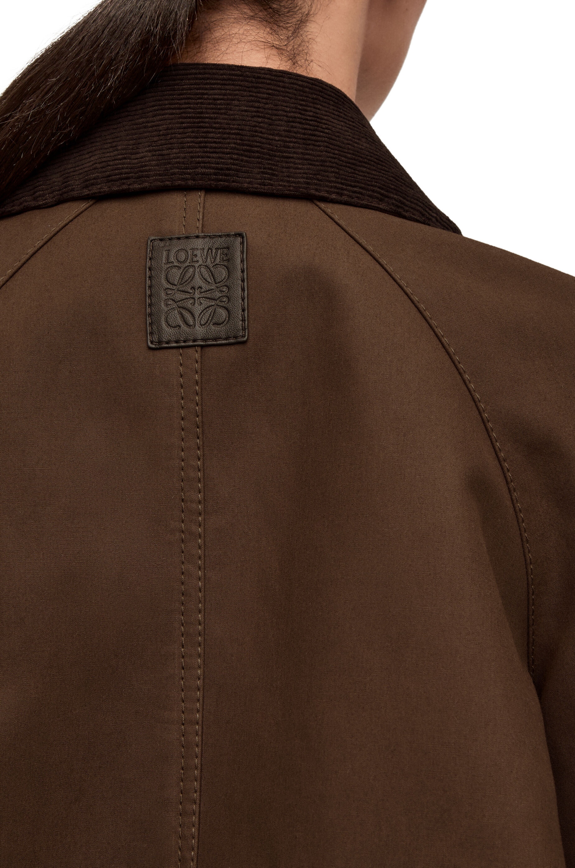 Short trapeze parka in waxed cotton - 5