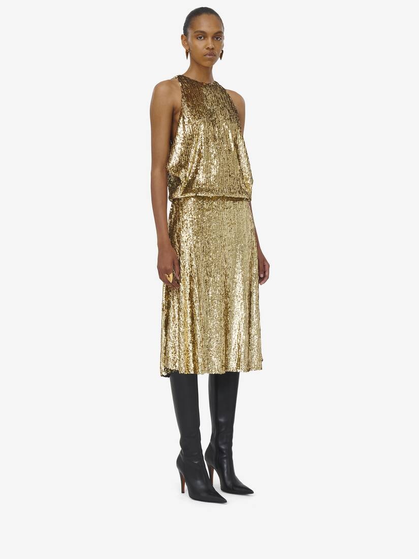 Draped Sequin Dress - 3