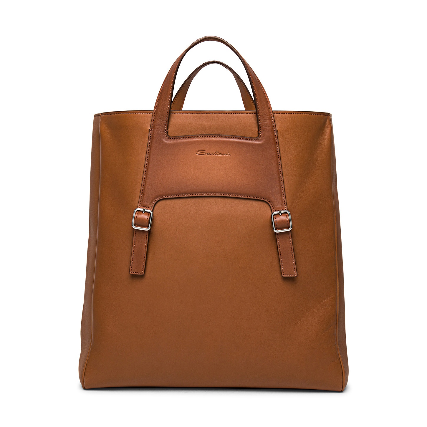 Brown leather handbag - 1