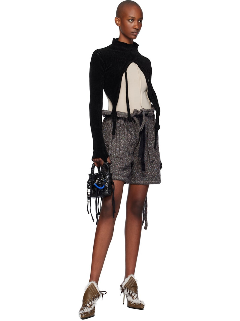 OTTOLINGER SSENSE Exclusive Black Knit Strap Long Sleeve Sweater outlook