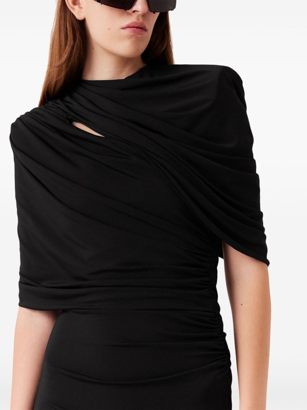 draped midi dress - 6