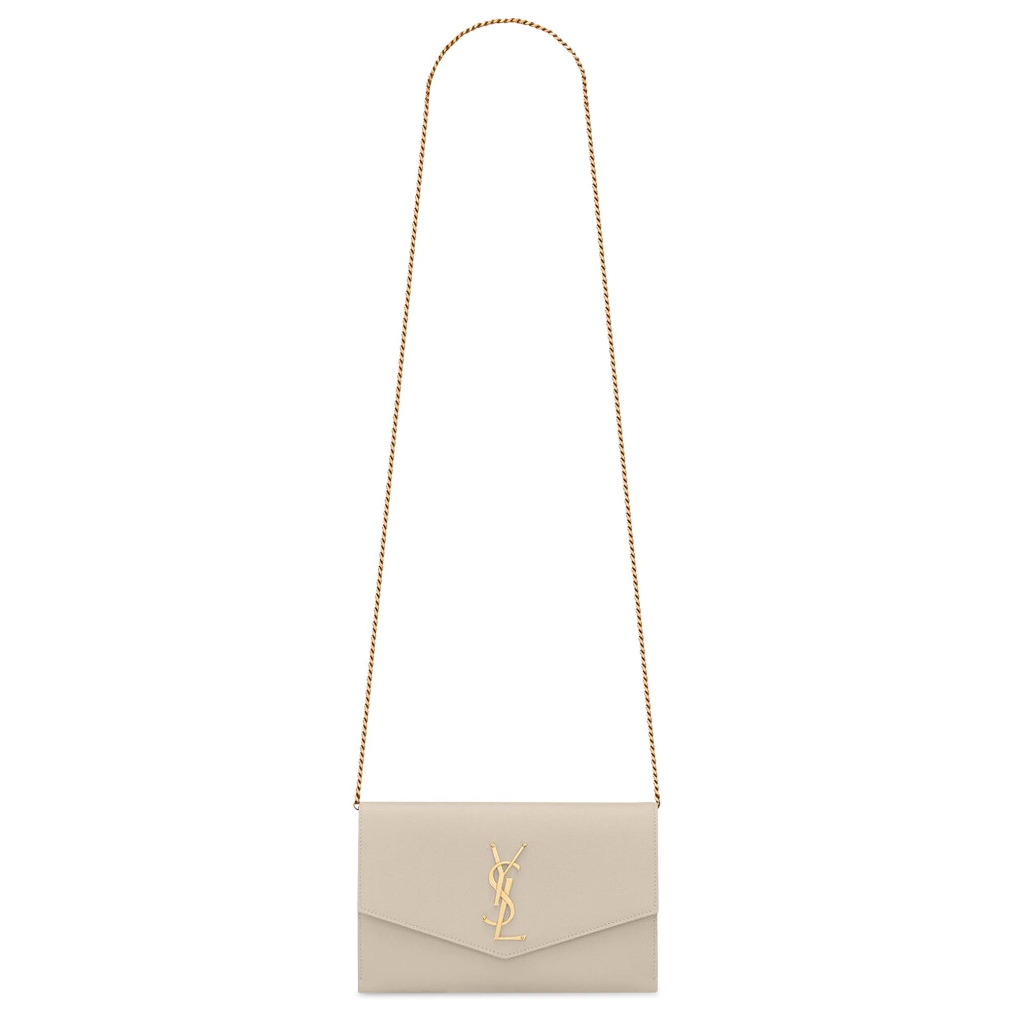 Saint Laurent Uptown Chain Wallet 'Crema Soft' - 1