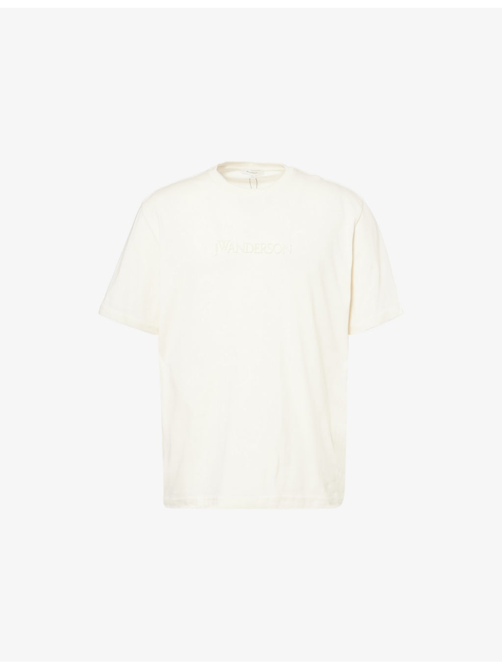 Embossed Logo-Embroidery Crewneck Cotton T-Shirt - 1