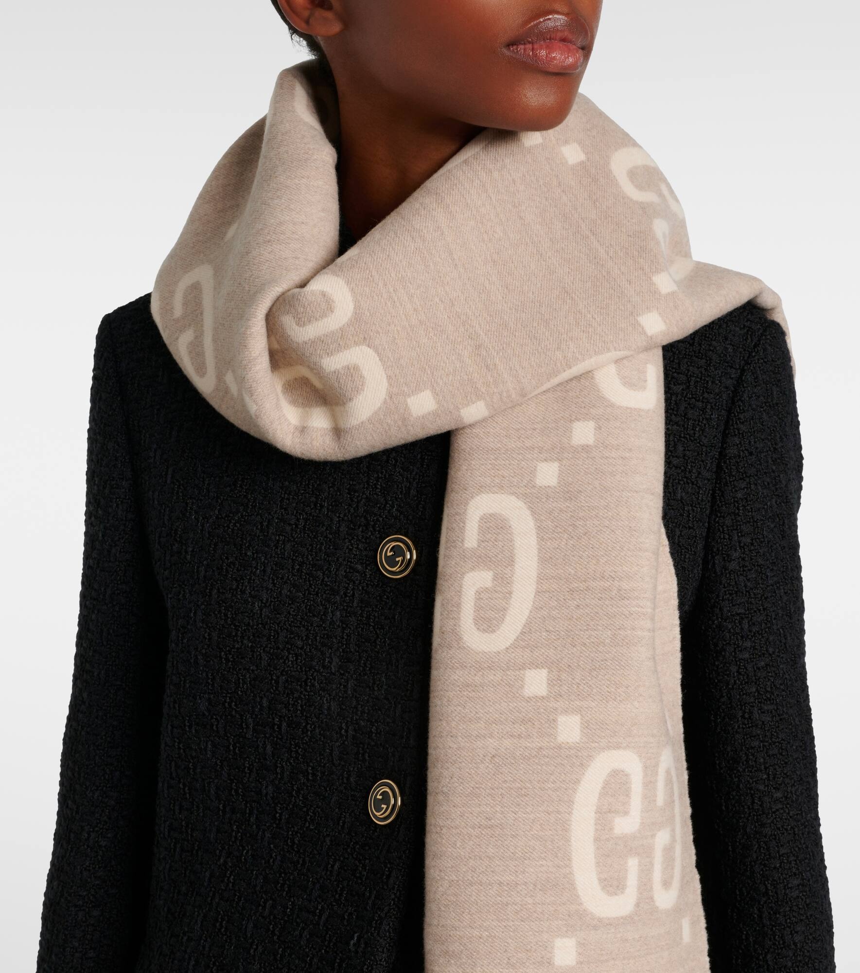GG wool and silk scarf - 3