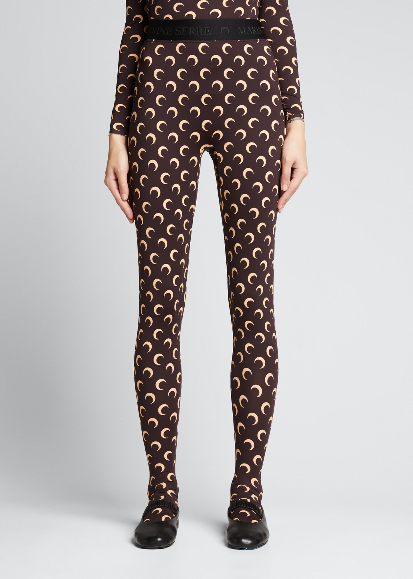 Marine Serre Moon Print Full Foot Leggings