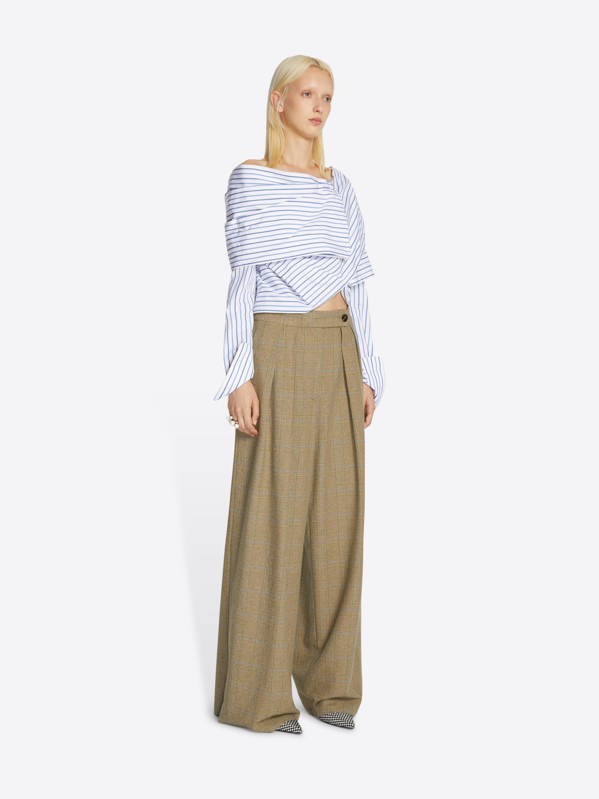 WIDE PLEATED PANTS - 3