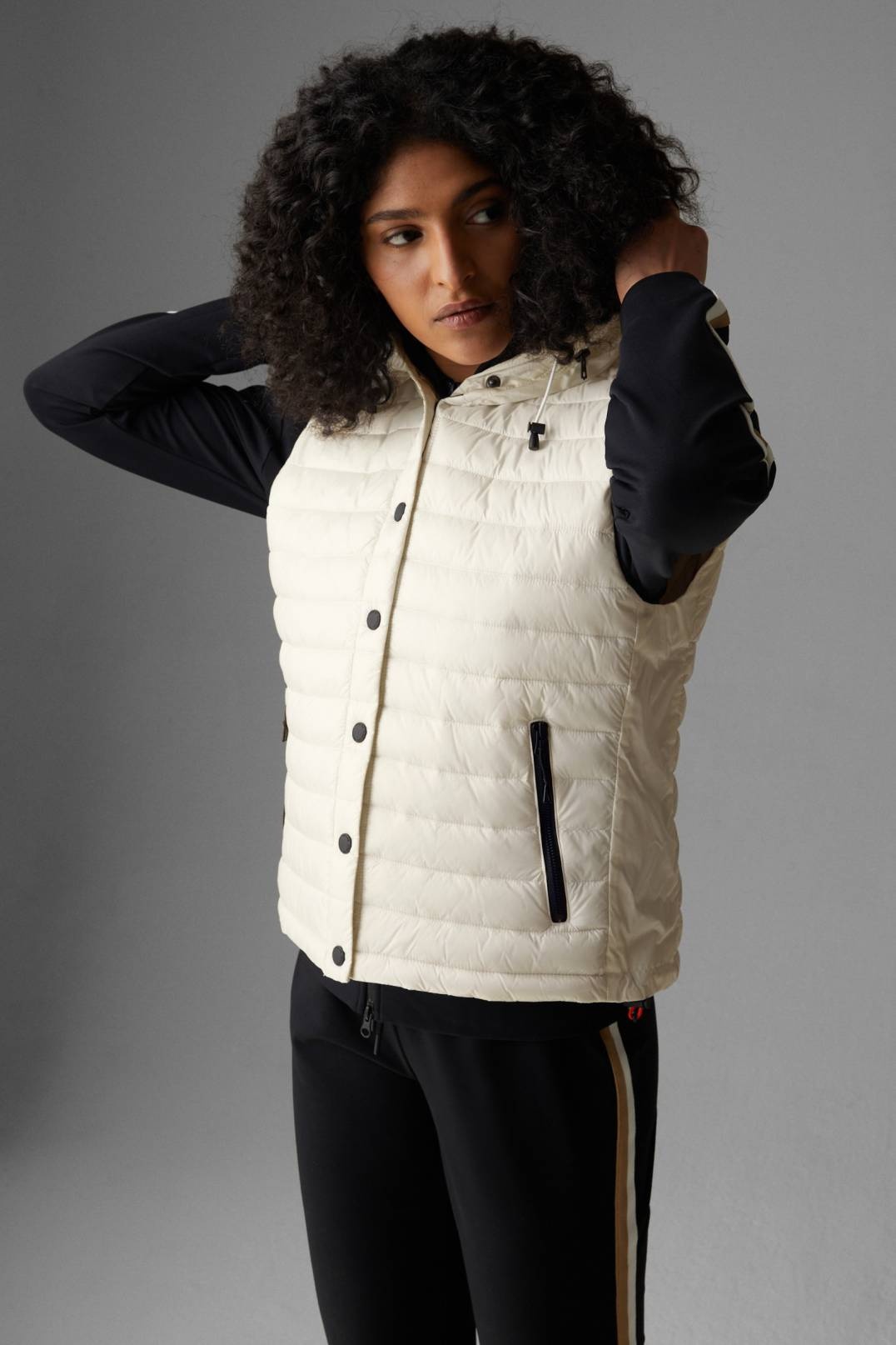 KANYA QUILTED WAISTCOAT IN CREAM - 2