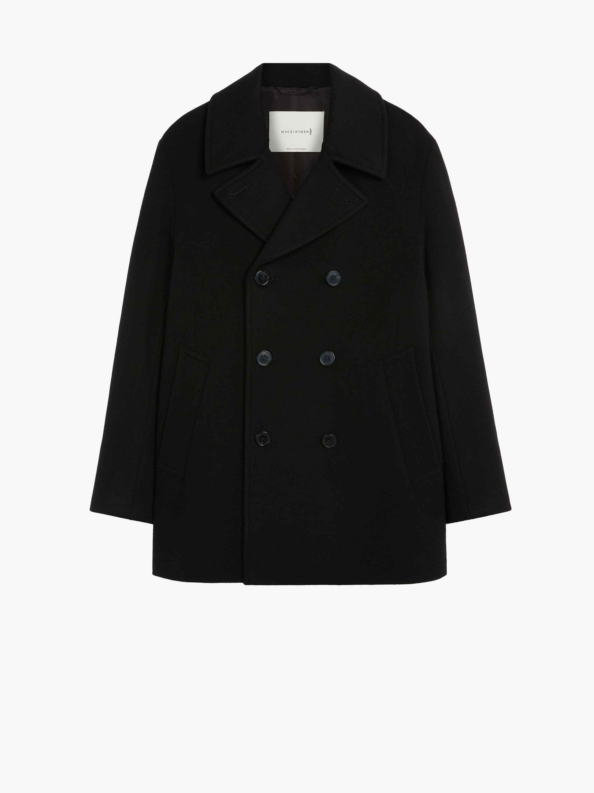 DALTON BLACK WOOL & CASHMERE PEA COAT | GM-1075F - 1
