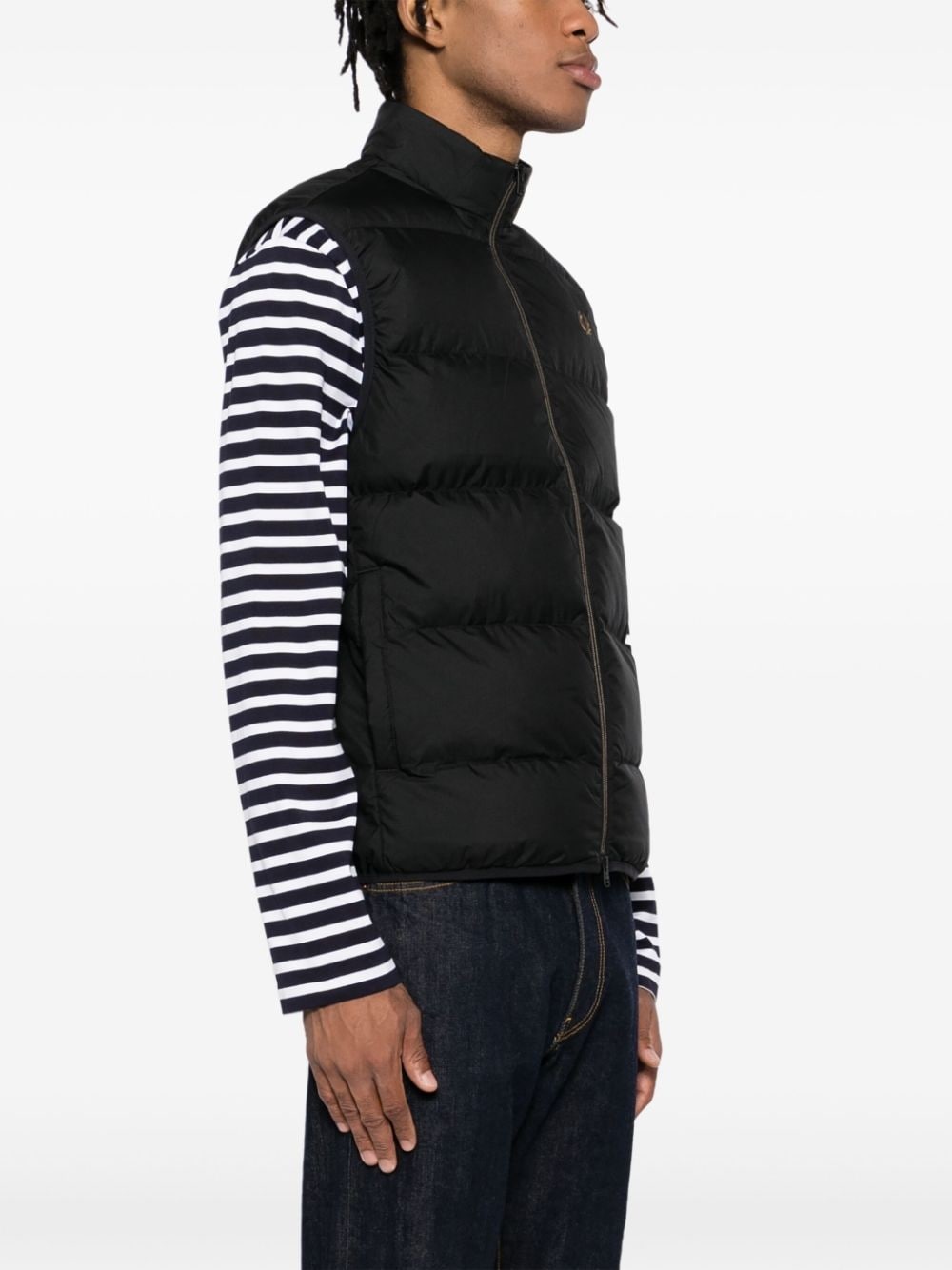 logo-embroidered padded jacket - 3