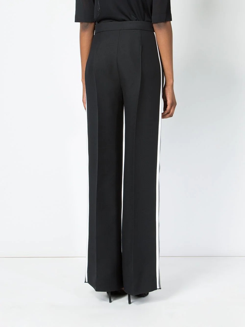 side stripe flared trousers - 4