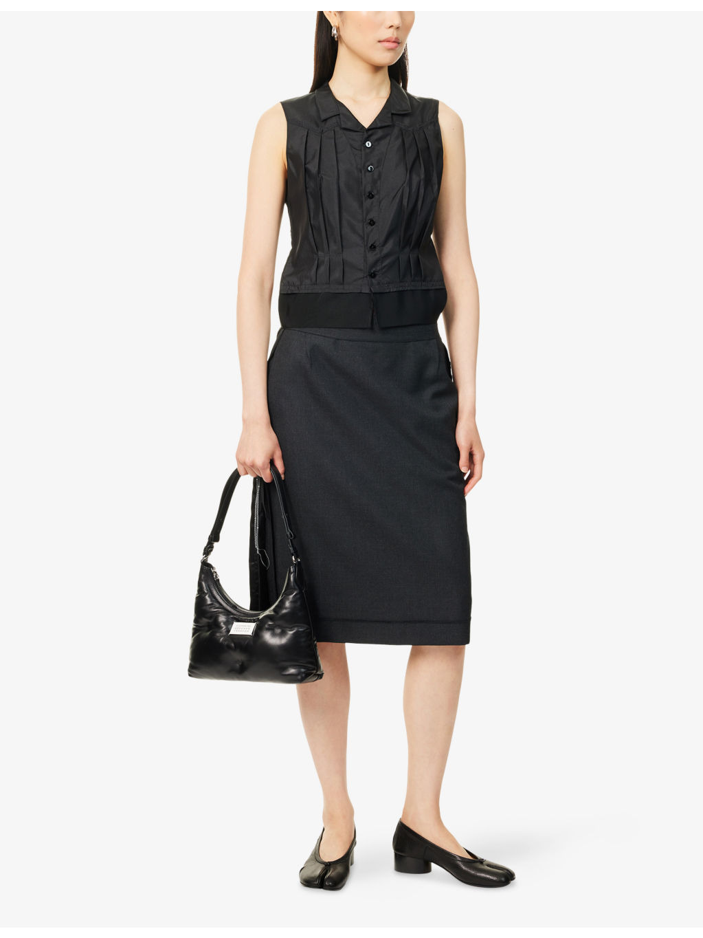 Pleated Sleeveless Woven Top - 2