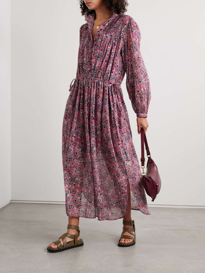 Isabel Marant Étoile Dalida smocked printed cotton-blend voile midi dress outlook