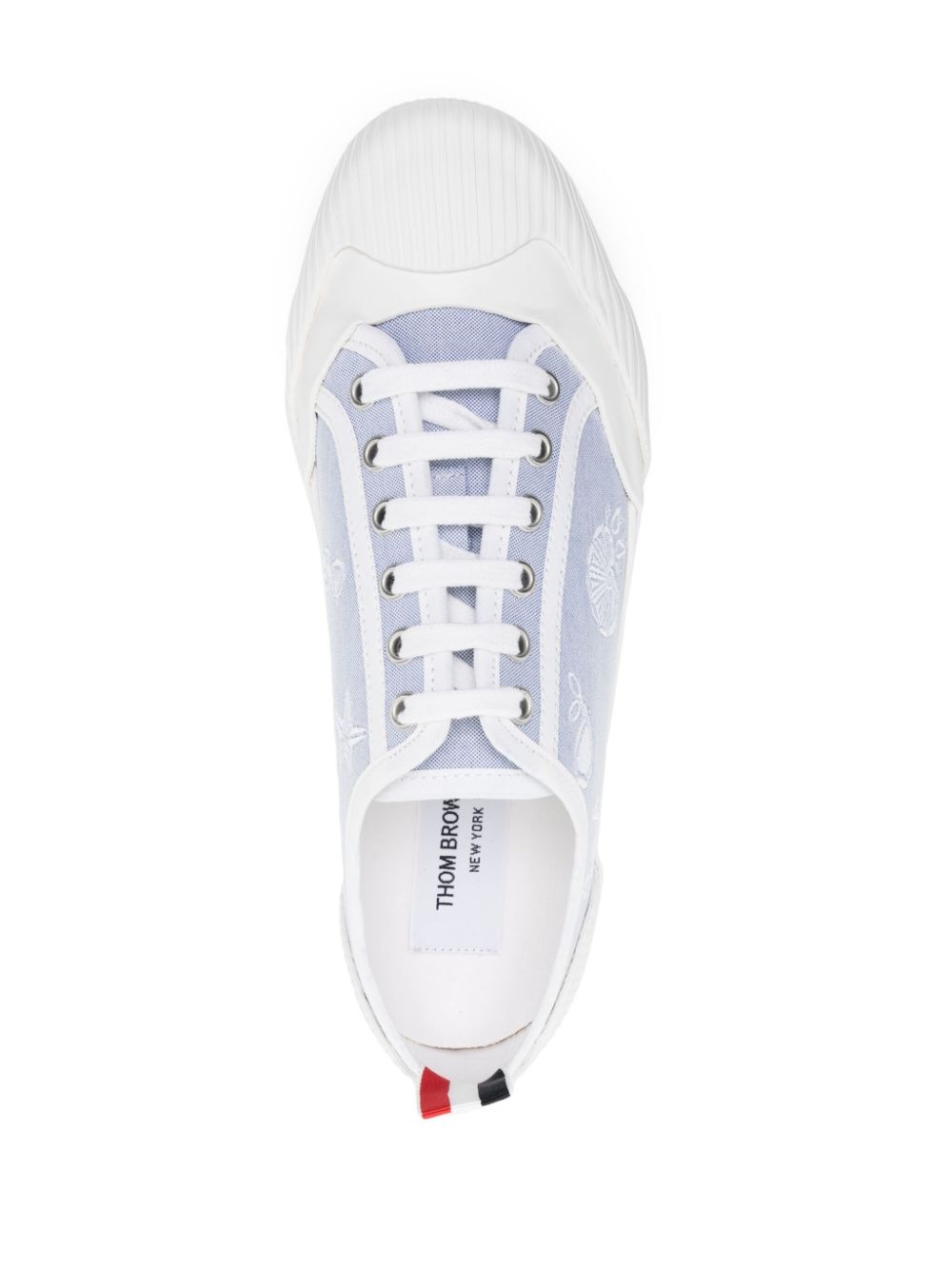 graphic-embroidered lace-up sneakers - 4