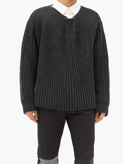 Raf Simons Oversized boat-neck ribbed sweater outlook