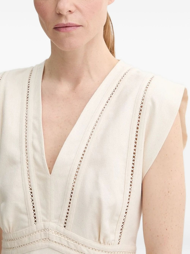 V-neck eyelet-trimmed mini dress 3