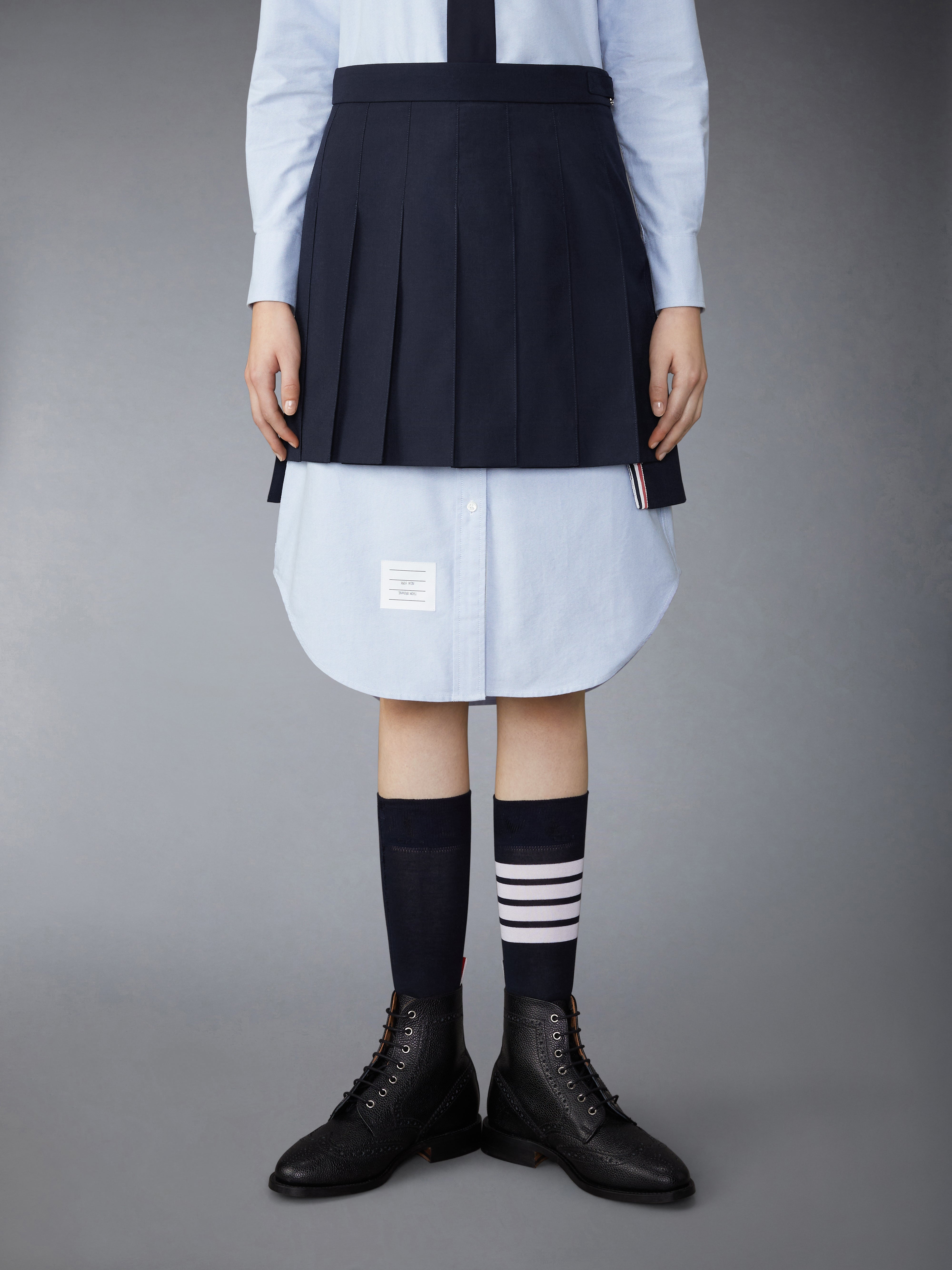 Plain Weave School Uniform Pleated Mini Skirt - 2