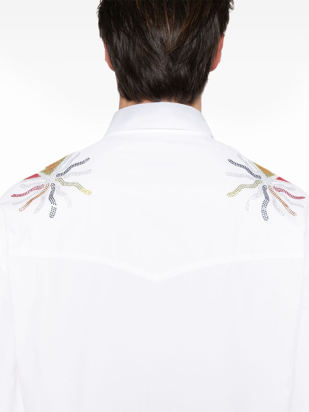 rhinestone-wings poplin shirt - 5