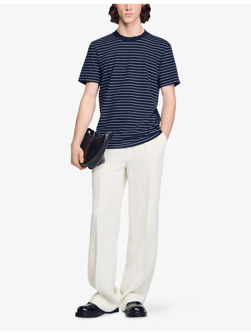 Sandro Striped Short-Sleeve Cotton T-Shirt outlook