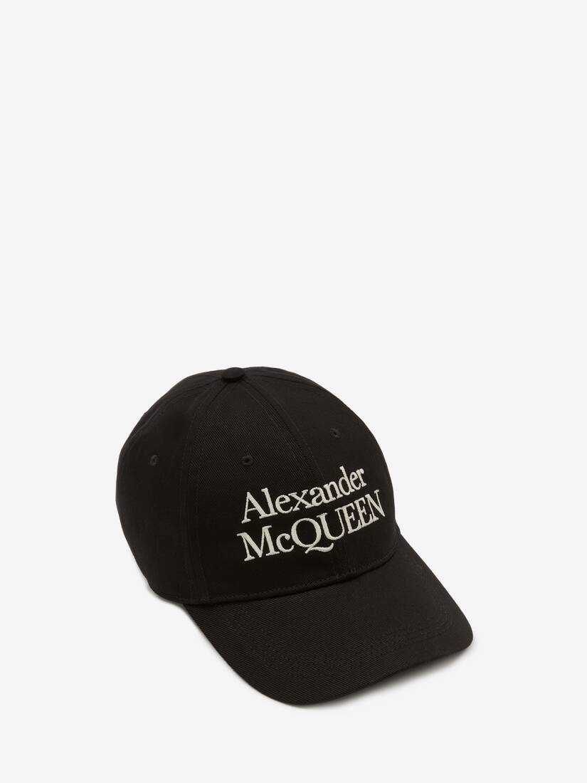 Alexander Mcqueen Signature Baseball Cap in Black/ivory - 2